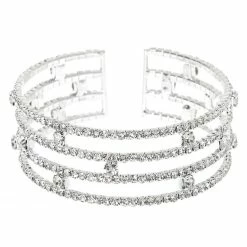 Brand new 🎁 Claire's Silver Rhinestone Stacked Cuff Bracelet 😉