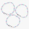 Cheapest ⌛ Claire's Best Friends Forever Beaded Pastel Bracelets - 3 Pack 🔥