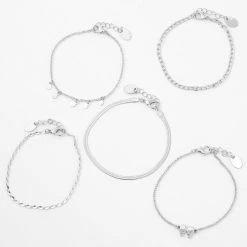 Best deal 🥰 Claire's Silver Skulls Chain Bracelet Set - 5 Pack 😉