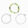 Wholesale ❤️ Claire's Silver & Green Y2K Bracelet Set - 3 Pack 💯 -Claire’s Shop 11340 1