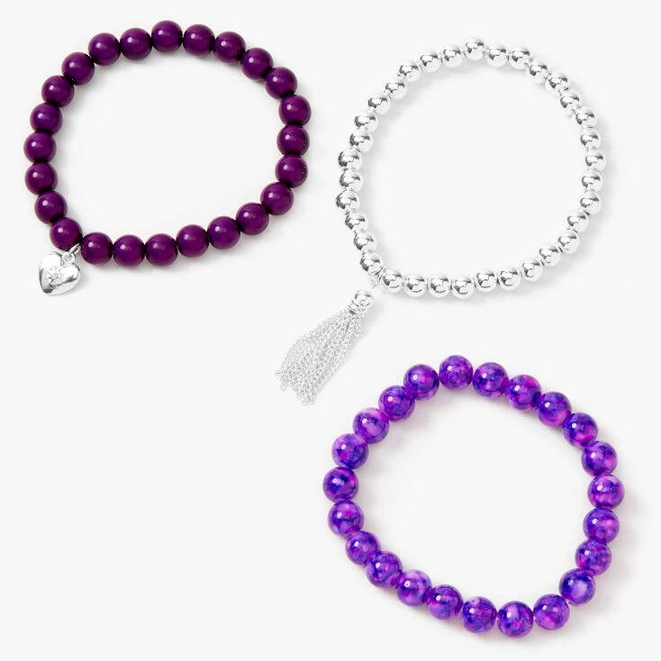 Top 10 π Claire's Heart Marble Beaded Stretch Bracelets - Purple, 3 Pack π₯° 3 Top 10 π Claire's Heart Marble Beaded Stretch Bracelets - Purple, 3 Pack π₯°