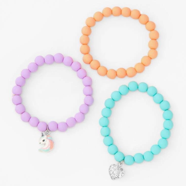 Cheap ✔️ Claire's Club Matte Unicorn Beaded Stretch Bracelets (3 Pack) 🎉 3 Cheap ✔️ Claire's Club Matte Unicorn Beaded Stretch Bracelets (3 Pack) 🎉