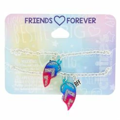 Wholesale 🥰 Claire's Silver Ombre Heart Chain Friendship Bracelets - 2 Pack 🌟