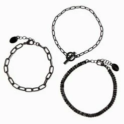 Best reviews of π Claire's Black Toggle Chainlink & Rhinestone Bracelets - 3 Pack π€©