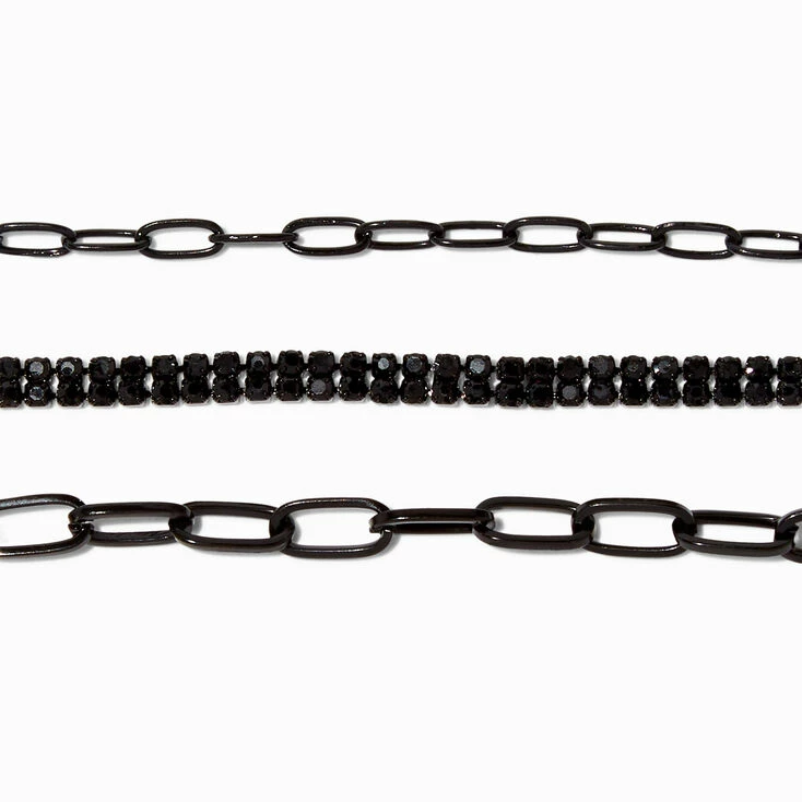 Black Toggle Chainlink & Rhinestone Bracelets - 3 Pack Best reviews of ???? Claire's Black Toggle Chainlink & Rhinestone Bracelets - 3 Pack ???? -Claire’s Shop 24148 2