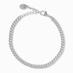 Top 10 ???? Claire's Silver 3MM Curb Chain Link Bracelet ????