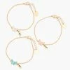 Budget 🤩 Claire's Gold Butterfly Chain Bracelets - 3 Pack 🔔