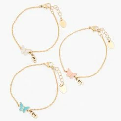 Budget ๐คฉ Claire's Gold Butterfly Chain Bracelets - 3 Pack ๐