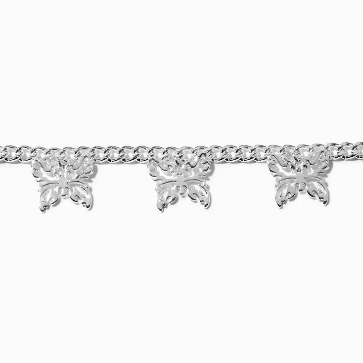 Best Pirce ✨ Claire's Silver Filigree Butterfly Curb Chain Charm Bracelet ✨ 4 Best Pirce ✨ Claire's Silver Filigree Butterfly Curb Chain Charm Bracelet ✨ - Image 2