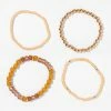 Promo 🧨 Claire's Gold Mustard Beaded Stretch Bracelets - 4 Pack 😉 -Claire’s Shop 30988 1