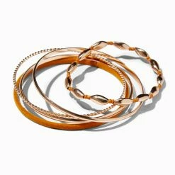 Buy ✨ Claire's Mustard & Gold Bangle Bracelets - 5 Pack 🛒