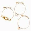 Promo 🎁 Claire's Gold Geometric Chain Bracelets - 3 Pack 😍 -Claire’s Shop 31238 1