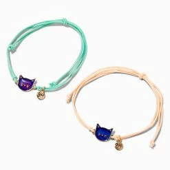 Promo ❤️ Claire's Best Friends Mood Cat Pastel Adjustable Cord Bracelets - 2 Pack 💯