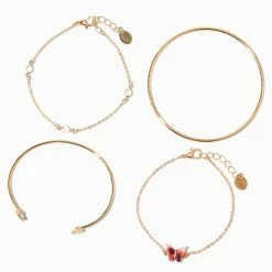 Brand new π Claire's Gold Butterfly Bracelet Set - 4 Pack β¨