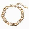 Best Pirce 😀 Claire's Club Gold Heart Chainlink Bracelet 🛒 -Claire’s Shop 39577 1