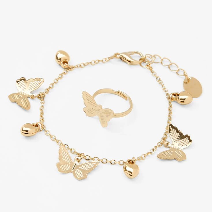 Claire's Club Gold Heart Butterfly Jewellery Set - 3 Pack Promo ???? Claire's Club Gold Heart Butterfly Jewellery Set - 3 Pack ???? -Claire’s Shop 40103 2
