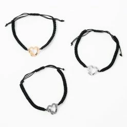 Top 10 🎉 Claire's Mixed Metal Infinity Heart Adjustable Friendship Bracelets - 3 Pack 🛒
