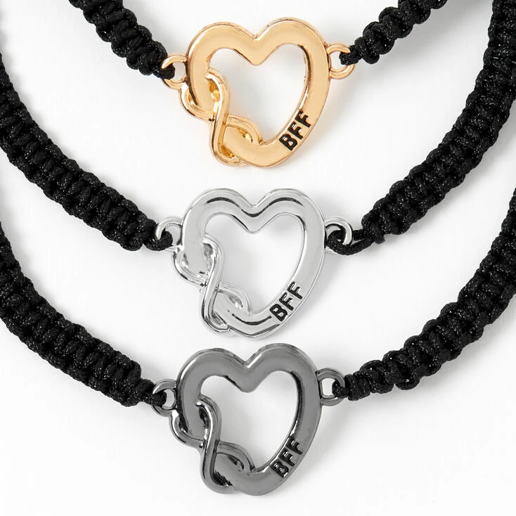 Mixed Metal Infinity Heart Adjustable Friendship Bracelets - 3 Pack Top 10 ???? Claire's Mixed Metal Infinity Heart Adjustable Friendship Bracelets - 3 Pack ???? -Claire’s Shop 41945 2