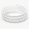 Best Pirce 🧨 Claire's Silver Embellished Pearl Coil Wrap Bracelet 😀 -Claire’s Shop 42957 1