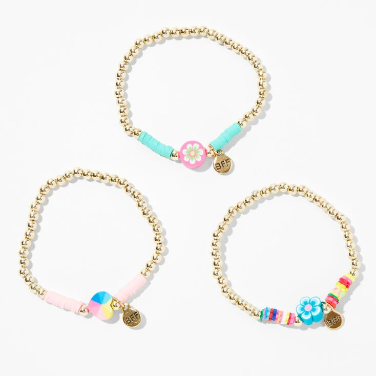 Best Friends Hibiscus Flower & Heart Stretch Bracelets (3 Pack) Top 10 ???? Claire's Best Friends Hibiscus Flower & Heart Stretch Bracelets (3 Pack) ???? -Claire’s Shop 52489 1