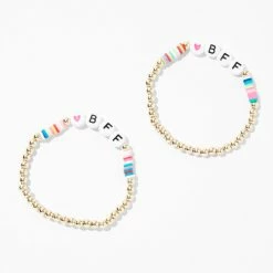 Discount 😀 Claire's Best Friends BFF Beaded Stretch Bracelets (2 Pack) 😍