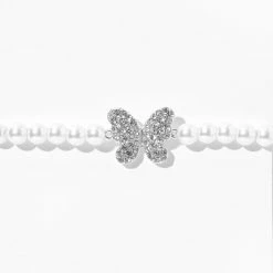 Promo ⭐ Claire's Pavé Crystal Butterfly Pearl Stretch Bracelet ❤️ -Claire’s Shop 53851 2