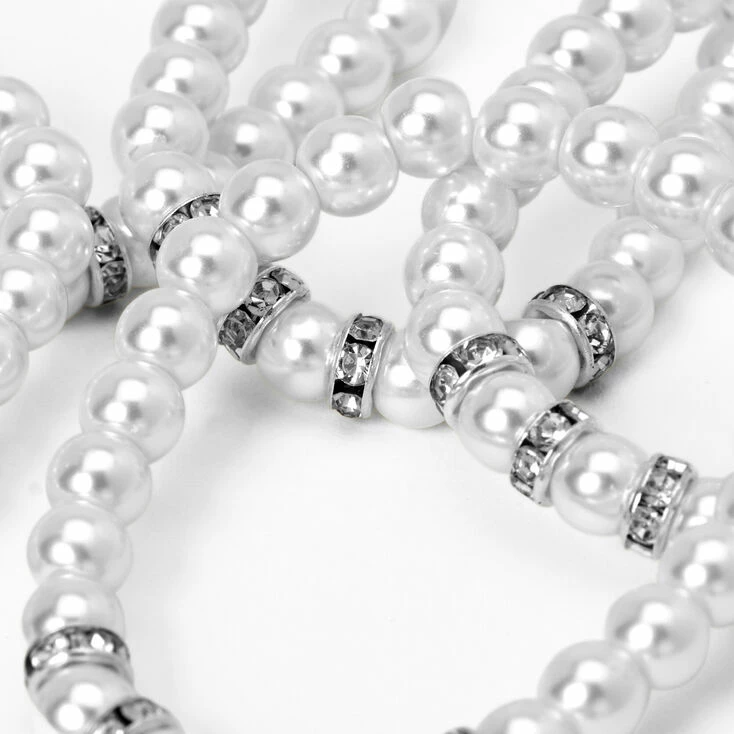 Pearl and Silver Beaded Stretch Bracelets - 5 Pack Cheapest ✔️ Claire's Pearl And Silver Beaded Stretch Bracelets - 5 Pack ⭐ -Claire’s Shop 63319 2