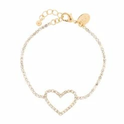 Coupon ???? Claire's Gold Rhinestone Open Heart Chain Bracelet ????