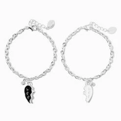 Best deal 😀 Claire's Best Friends Magnetic Split BFF Heart Charm Bracelets - 2 Pack 💯