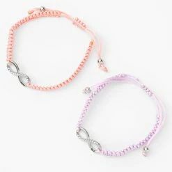 Best Sale 🎁 Claire's Pastel Infinity Adjustable Friendship Bracelets - 2 Pack 🛒