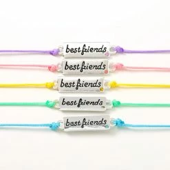 Wholesale 🔔 Claire's Pastel Plaque Adjustable Friendship Bracelets - 5 Pack 😍