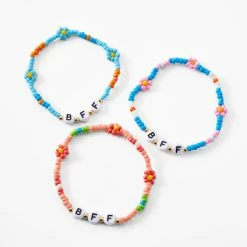 Budget 🎁 Claire's Best Friends Forever Beaded Flower Bracelets - 3 Pack 😀