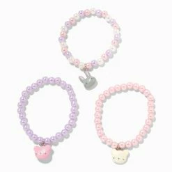 Top 10 ❤️ Claire's Club Pastel Pearl Bear Beaded Stretch Bracelets - 3 Pack ????
