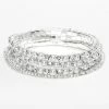 Best Pirce ✔️ Claire's Silver Rhinestone & Pearl Stretch Bracelets - 5 Pack ???? -Claire’s Shop 71640 1