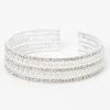 Best Sale 🥰 Claire's Silver Rhinestone & Pearl Five-Row Cuff Bracelet 👏 -Claire’s Shop 72741 1