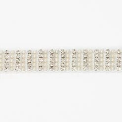 Budget ???? Claire's Silver Rhinestone Pearl Chain Bracelet ???? -Claire’s Shop 74918 2