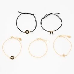 Best reviews of π Claire's Gold Chain & Black Enamel Bracelet Set - 5 Pack π₯