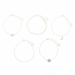 Buy π€© Claire's Silver Celestial Chain Bracelets - 5 Pack β€οΈ
