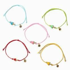 Wholesale β¨ Claire's Rainbow Mushroom Adjustable Friendship Bracelets - 5 Pack π