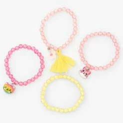 New 🤩 Claire's Club Hamster & Cat Beaded Stretch Bracelets - 4 Pack 👍