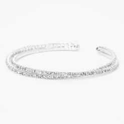 Best reviews of 🛒 Claire's Silver Criss Cross Rhinestone Slim Cuff Bracelet 😍