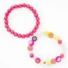Best Sale ⌛ Claire's Yin Yang Happy Face Beaded Stretch Bracelets (2 Pack) 🎁 -Claire’s Shop 90692 1