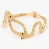 Discount ✔️ Claire's Gold Textured Snake Cuff Bracelet 🤩 -Claire’s Shop 93346 1