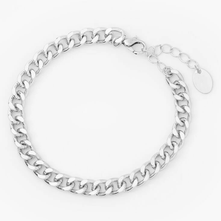 Hot Sale ๐ Claire's Silver Chunky Curb Chain Link Bracelet ๐ 3 Hot Sale ๐ Claire's Silver Chunky Curb Chain Link Bracelet ๐