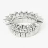 Cheap ???? Claire's Silver Spikes Stretch Bracelets - 3 Pack ???? -Claire’s Shop 94344 1