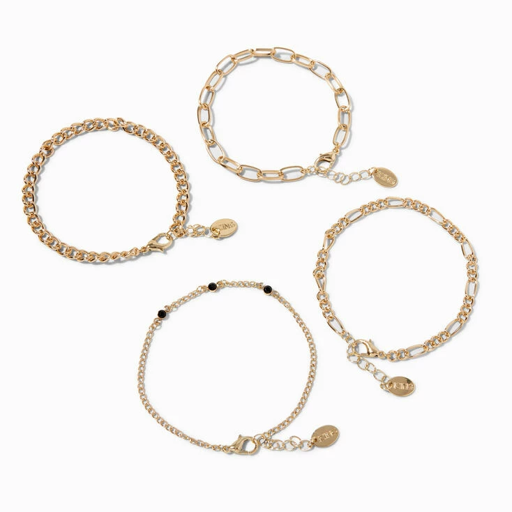 Gold Woven Chain Bracelet Set - 4 Pack Flash Sale ???? Claire's Gold Woven Chain Bracelet Set - 4 Pack ???? -Claire’s Shop 95574 1