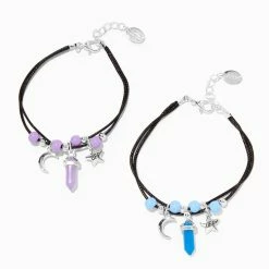 Promo 🌟 Claire's Best Friends Glow-In-The-Dark Mystical Gem Multi-Strand Bracelets - 2 Pack 😀