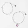 Brand new ❤️ Claire's Purple Flower Heart & Silver Chain Bracelet Set - 2 Pack 🥰 2 Brand new ❤️ Claire's Purple Flower Heart & Silver Chain Bracelet Set - 2 Pack 🥰 -Claire’s Shop 99177 1