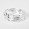 Outlet 🥰 Claire's Silver Textured Bangle Bracelets - 8 Pack ✔️ -Claire’s Shop 99291 1